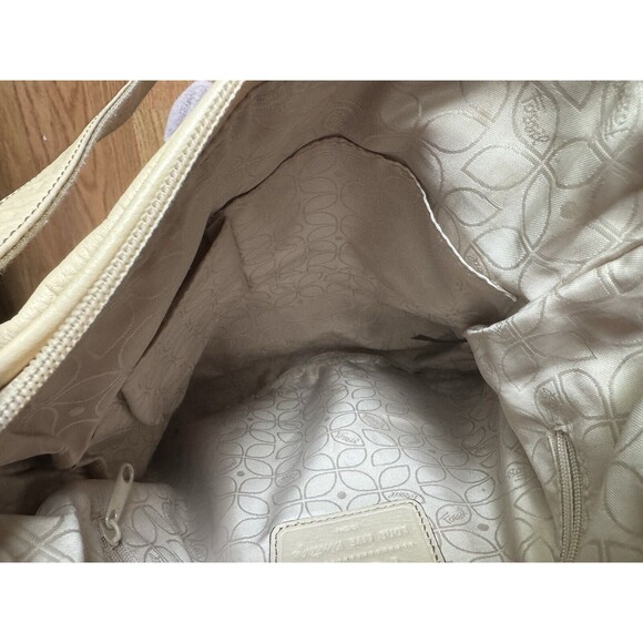 Fossil Light Yellow Leather Cross Body Bag Needs Repairs Has‎ Key Charm - Picture 7 of 10